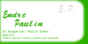 endre paulin business card